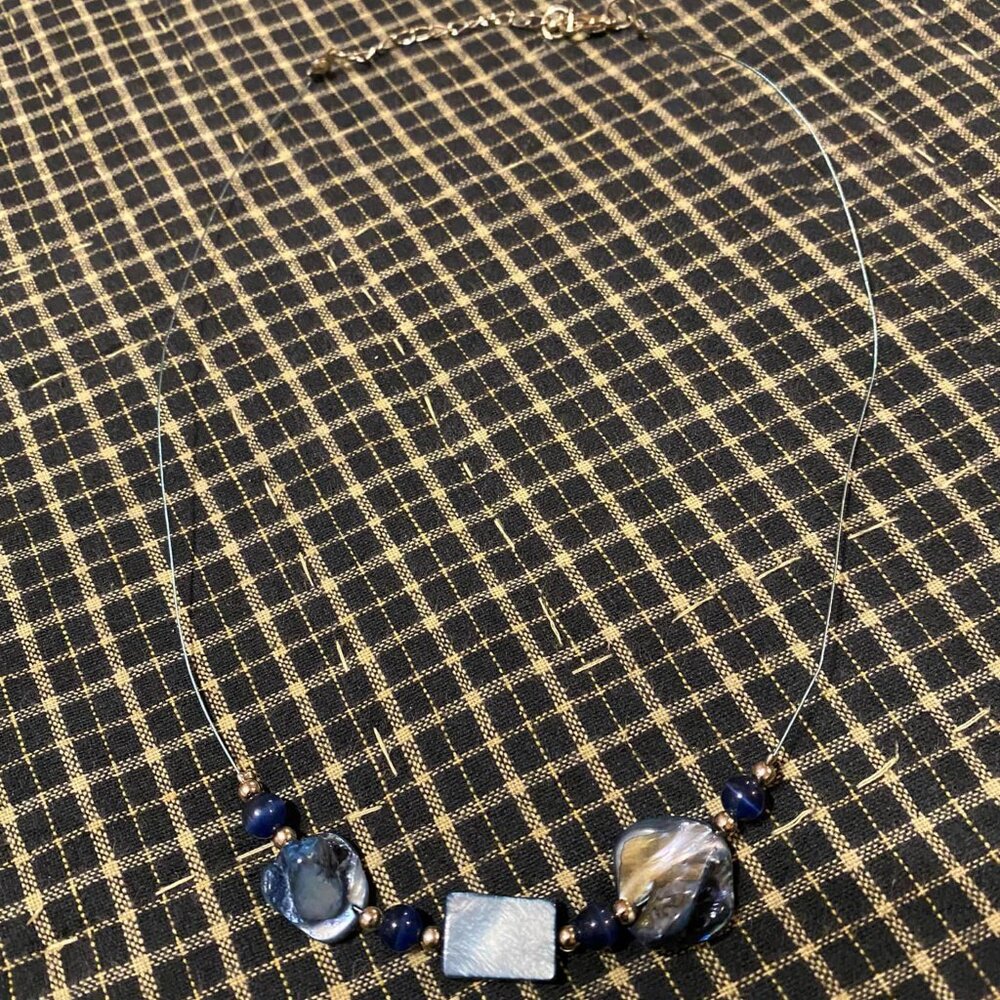 Floating Blue Shell Necklace 19 inches 5/$25